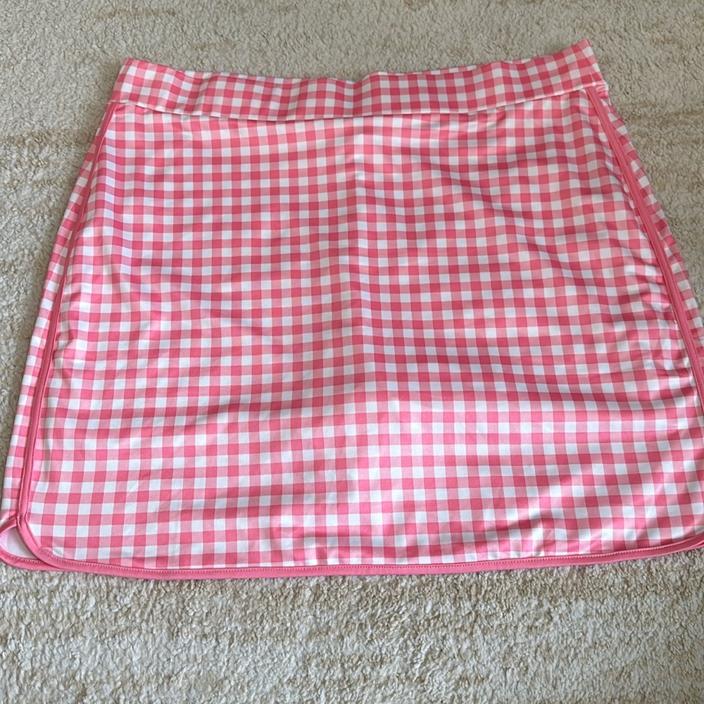 NWOT- jcrew sport skirt.  Pink gingham - light weight!